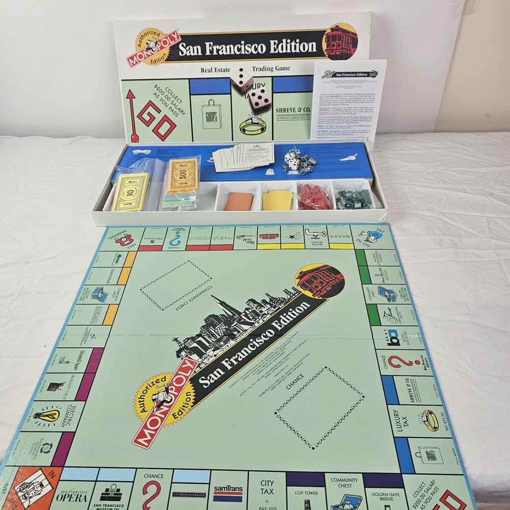 Monopoly San Francisco Edition City By The Bay 1995 USAopoly Board Game Night